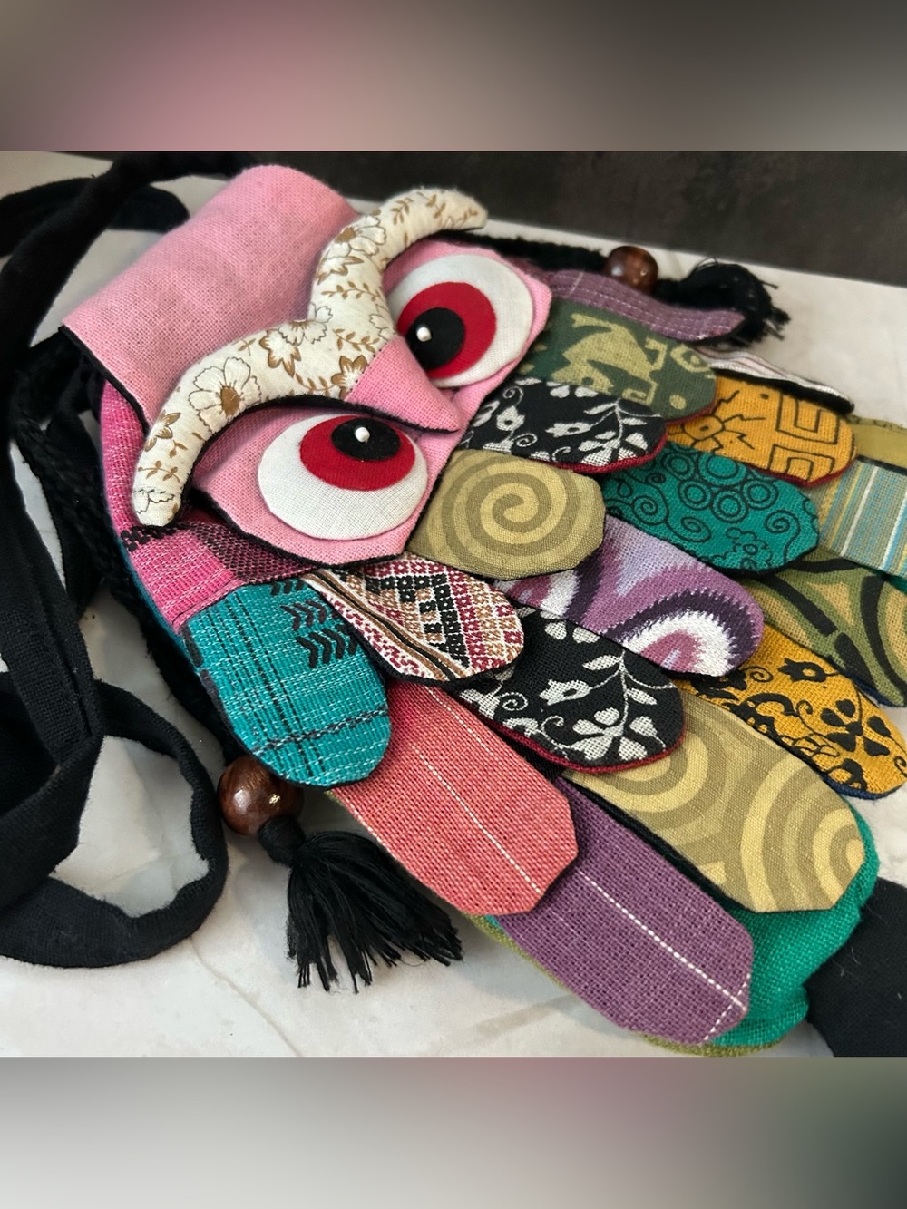 Colorful Multi-Pattern Owl Crossbody Bag - Picture 2 of 4